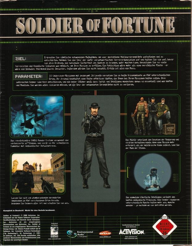 Back Cover for Soldier of Fortune (Windows)