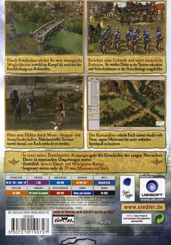Back Cover for The Settlers: Heritage of Kings - Expansion Disc (Windows)