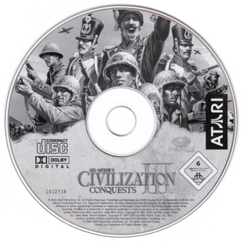 Media for Atari Collection: Strategie (Windows): Civilization III: Conquest (automatically installs Play the World)