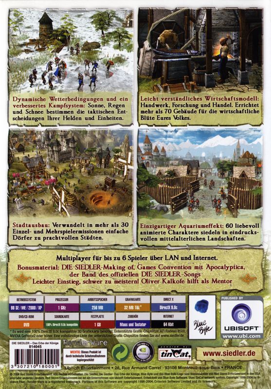 Back Cover for Heritage of Kings: The Settlers (Windows)