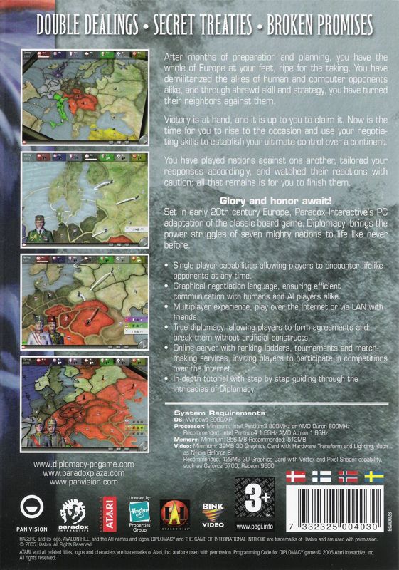 Back Cover for Diplomacy (Windows)