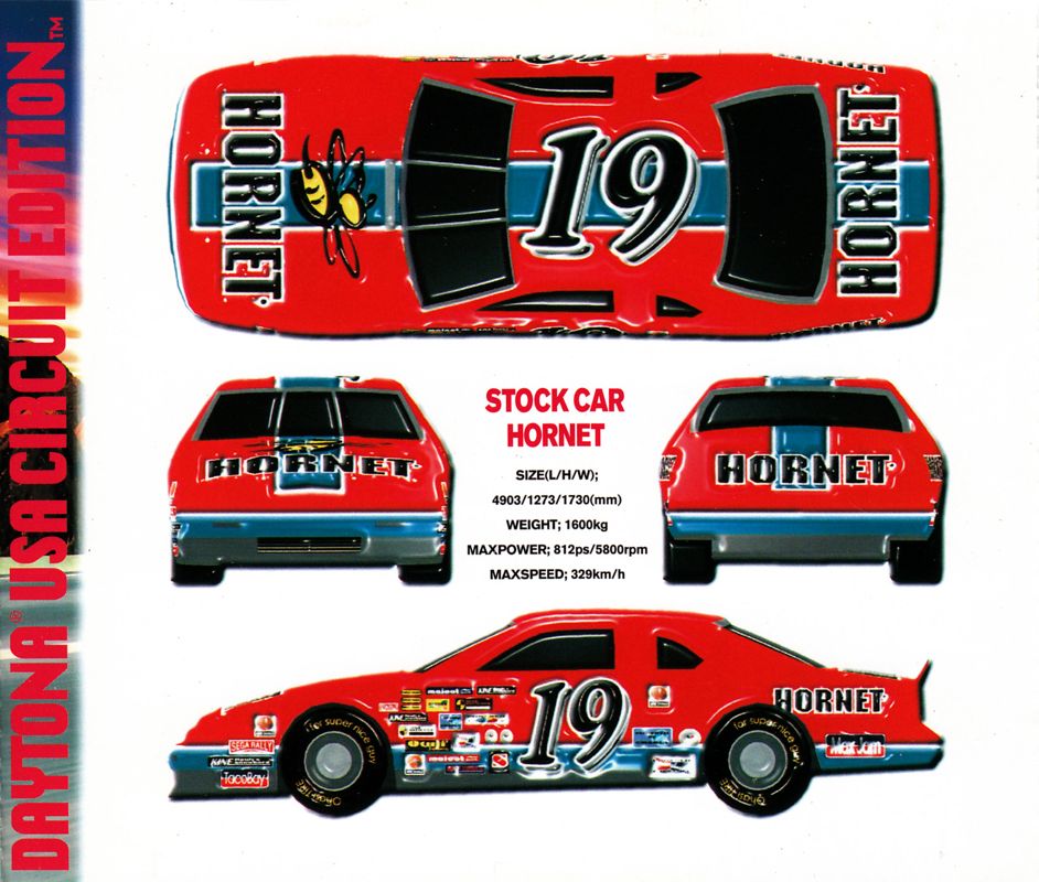 Inside Cover for Daytona USA: Championship Circuit Edition (SEGA Saturn): Right (under disc)