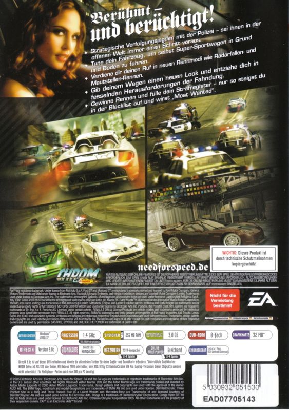 Need for Speed: Most Wanted cover or packaging material - MobyGames