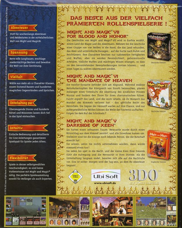 Back Cover for Might and Magic: Millennium Edition (Windows)