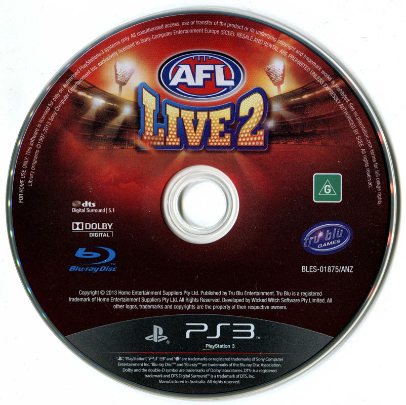 Media for AFL Live 2 (PlayStation 3)