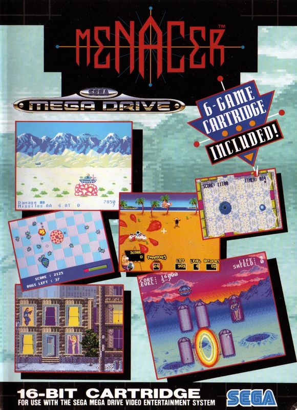 Front Cover for Menacer 6-Game Cartridge (Genesis)