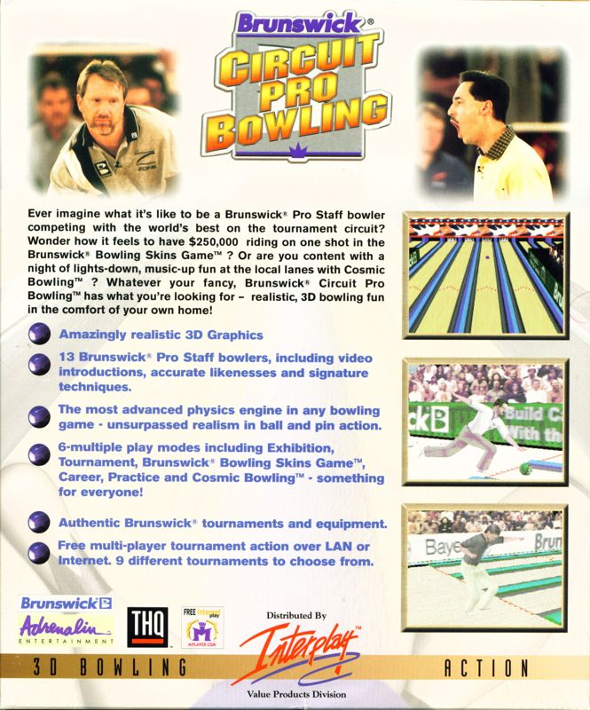 Back Cover for Brunswick Circuit Pro Bowling (Windows)