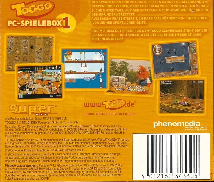 Back Cover for Toggo PC-Spielebox 1 (Windows)