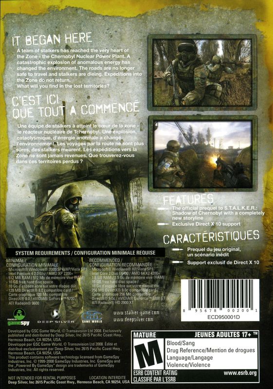 S.T.A.L.K.E.R.: Clear Sky - Prologue cover or packaging material ...