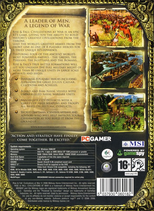 Back Cover for Rise & Fall: Civilizations at War (Windows)