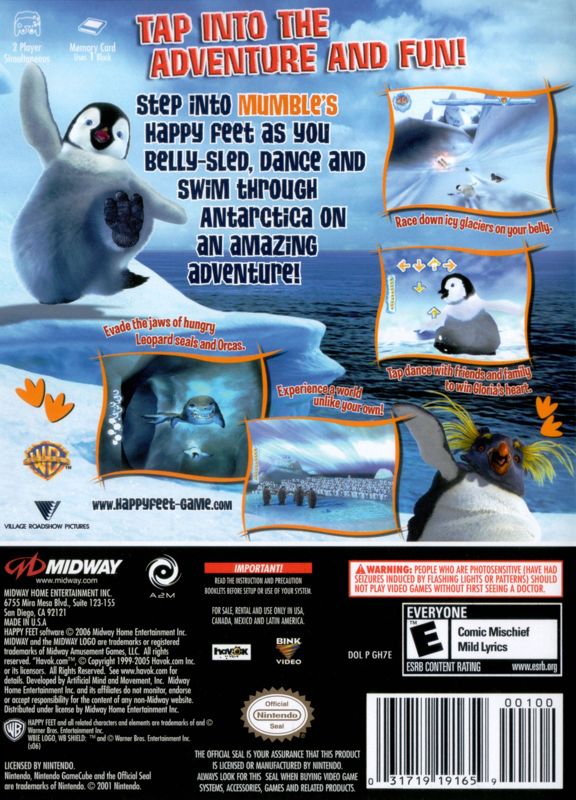 Back Cover for Happy Feet (GameCube)