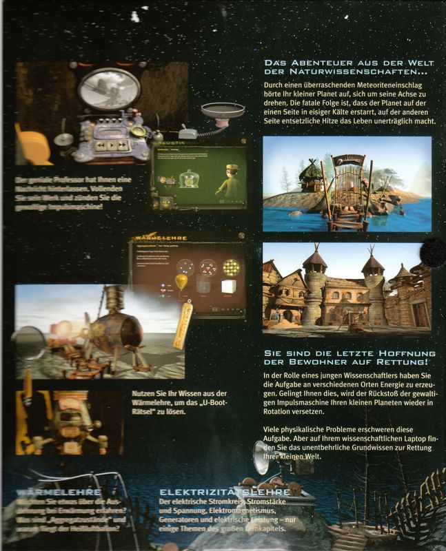 Inside Cover for Physicus: Save the World with Science! (Macintosh and Windows): Right Flap