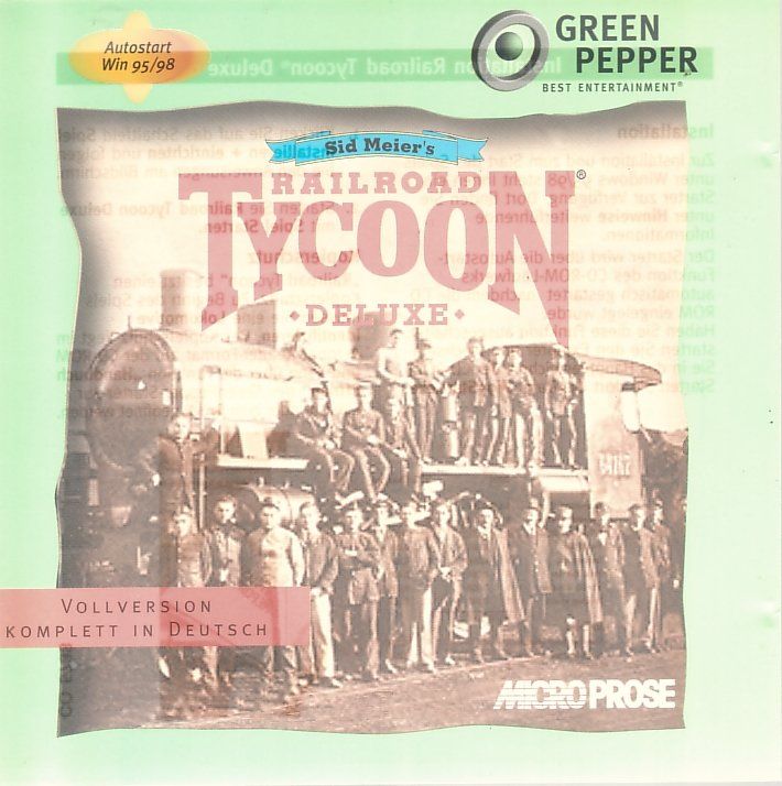 Front Cover for Sid Meier's Railroad Tycoon Deluxe (DOS) (Green Pepper release)