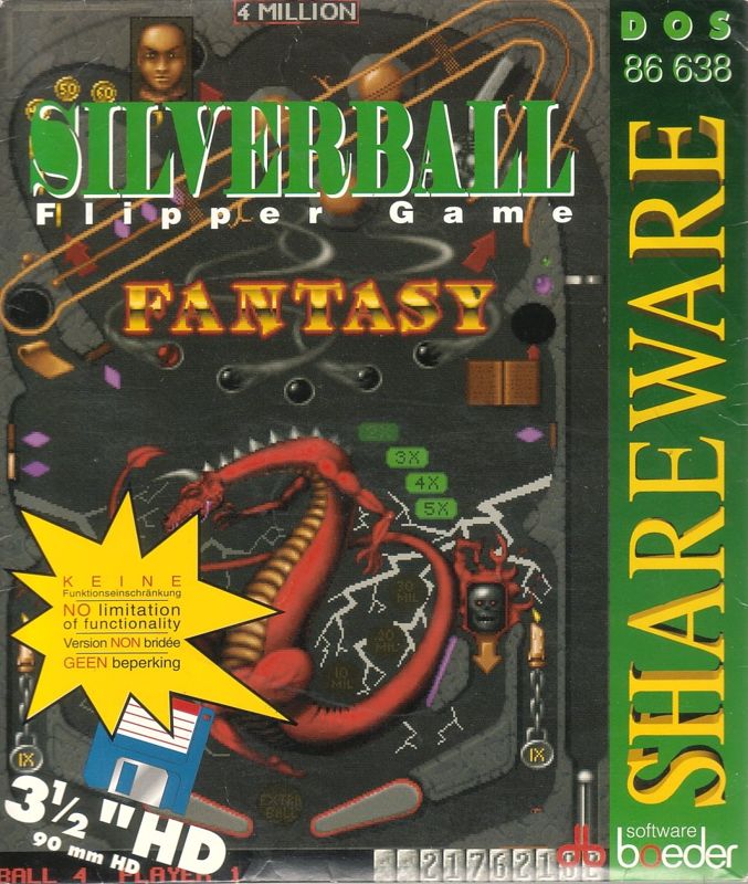 Front Cover for Silverball (DOS) (Shareware Version)