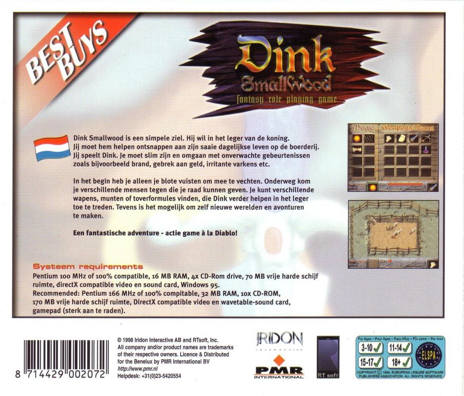 Back Cover for Dink SmallWood (Windows) (Best Buys release)
