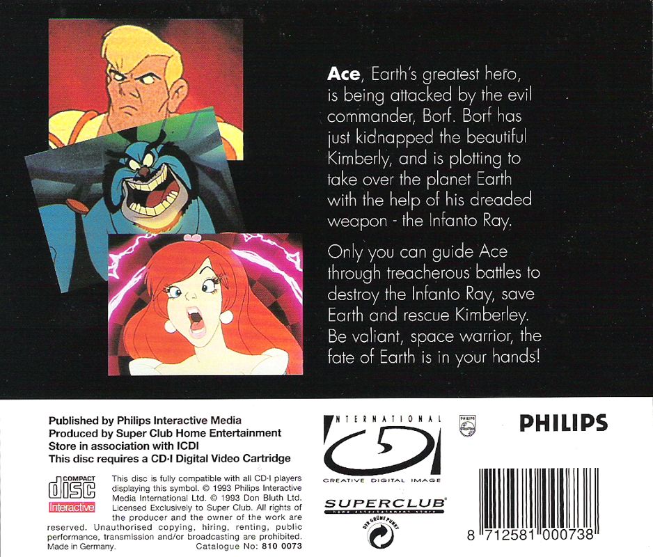 Back Cover for Space Ace (CD-i)