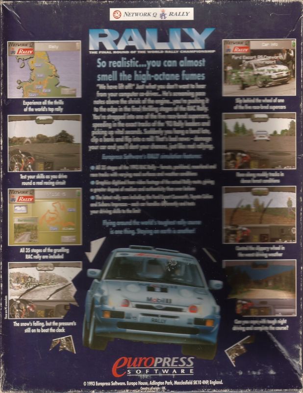 Back Cover for Network Q RAC Rally (DOS)