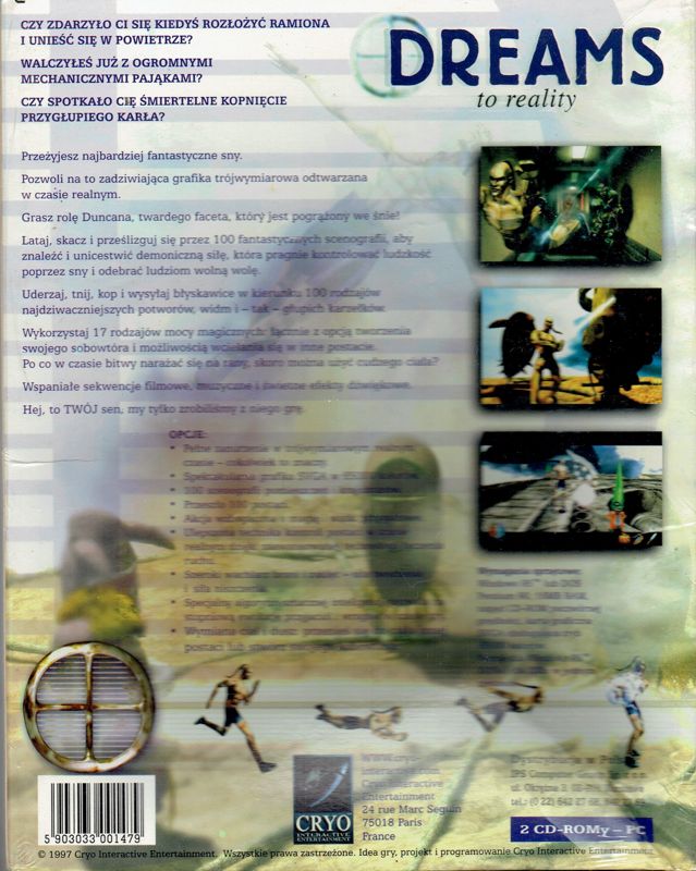 Back Cover for Dreams to Reality (Windows)