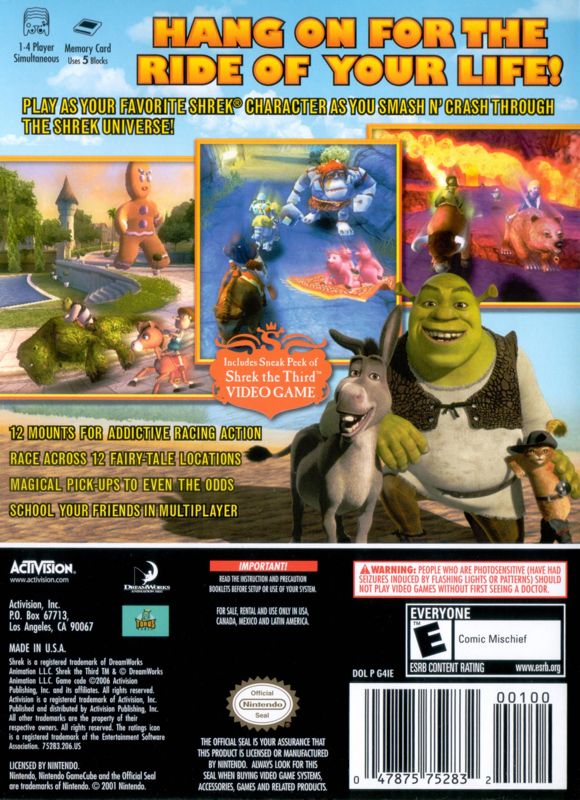 Shrek Smash n' Crash Racing (Nintendo GameCube GC) Booklet / Manual Only