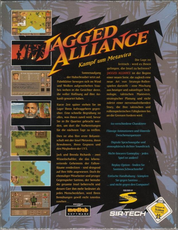 Back Cover for Jagged Alliance (DOS) (First release)