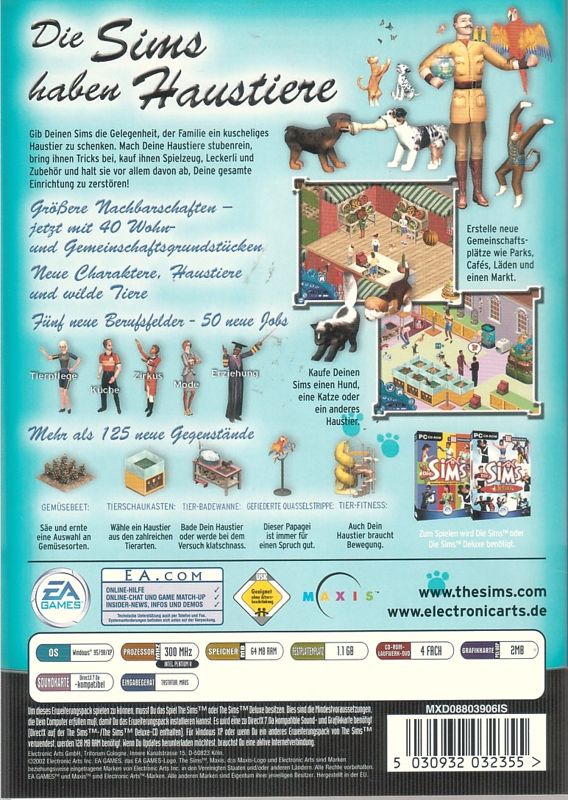 Back Cover for The Sims: Unleashed (Windows)