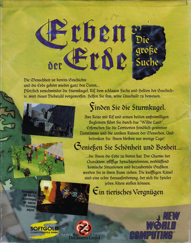 Back Cover for Inherit the Earth: Quest for the Orb (Amiga) (48 color version)