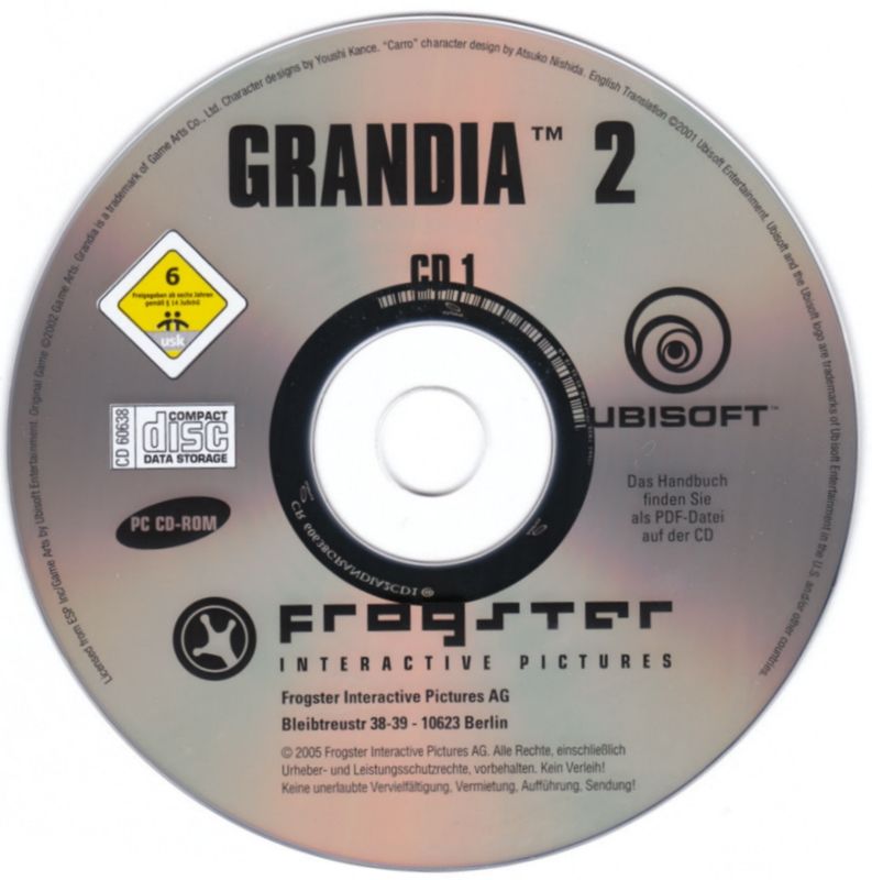 Media for Grandia II (Windows) (Back to Games release): Disc 1