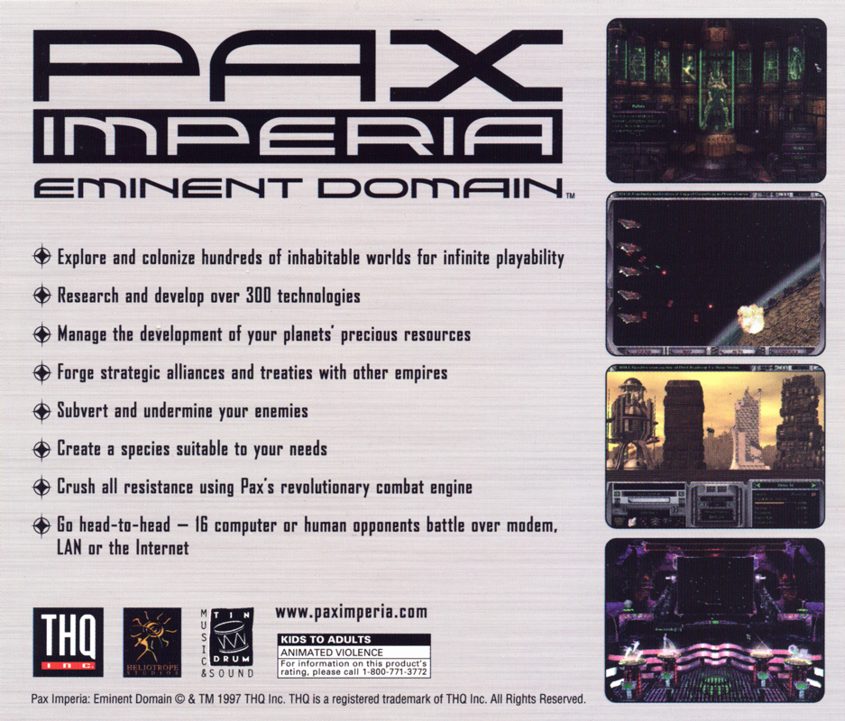 Other for Pax Imperia: Eminent Domain (Windows): Jewel Case - Back