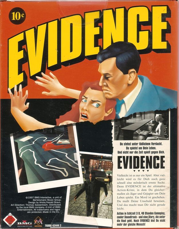 Back Cover for Evidence: The Last Report (DOS and Windows)