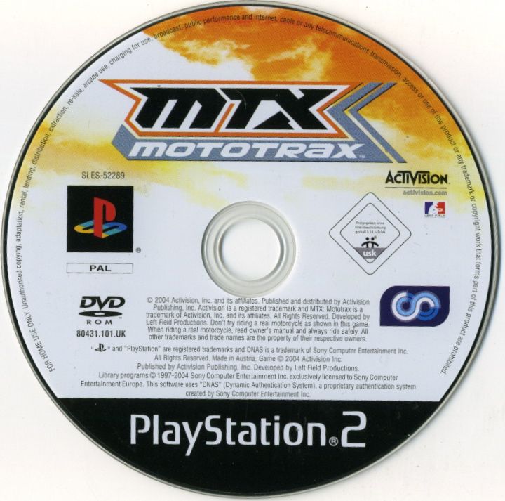 Media for MTX Mototrax (PlayStation 2)