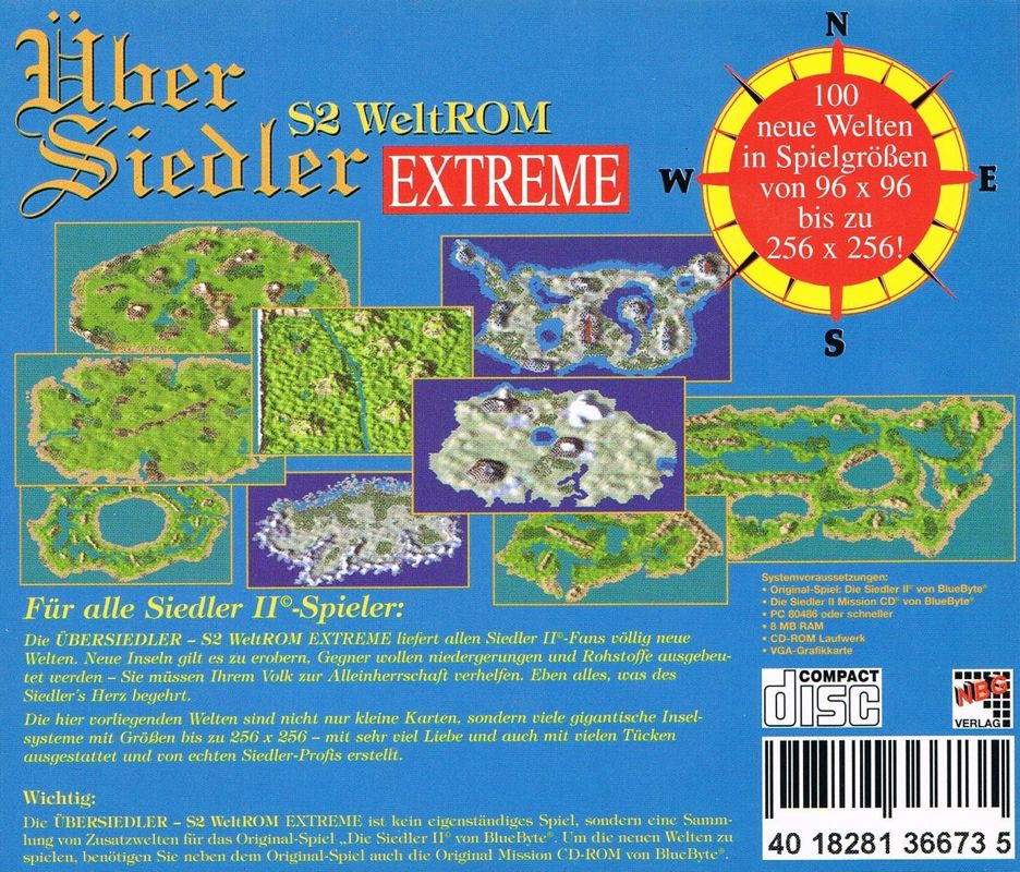 Back Cover for Über Siedler S2 WeltRom Extreme (DOS)