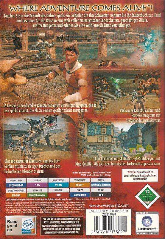 Back Cover for EverQuest II (Windows)