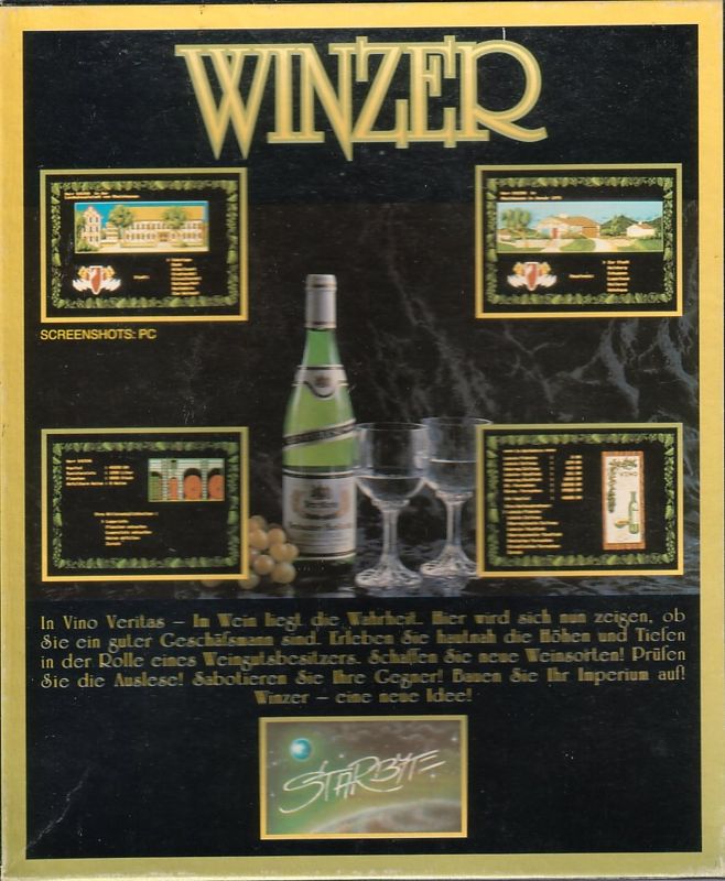 Back Cover for Winzer (DOS)
