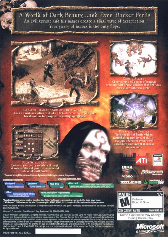 Other for Dungeon Siege II (Windows): Keep Case - Back