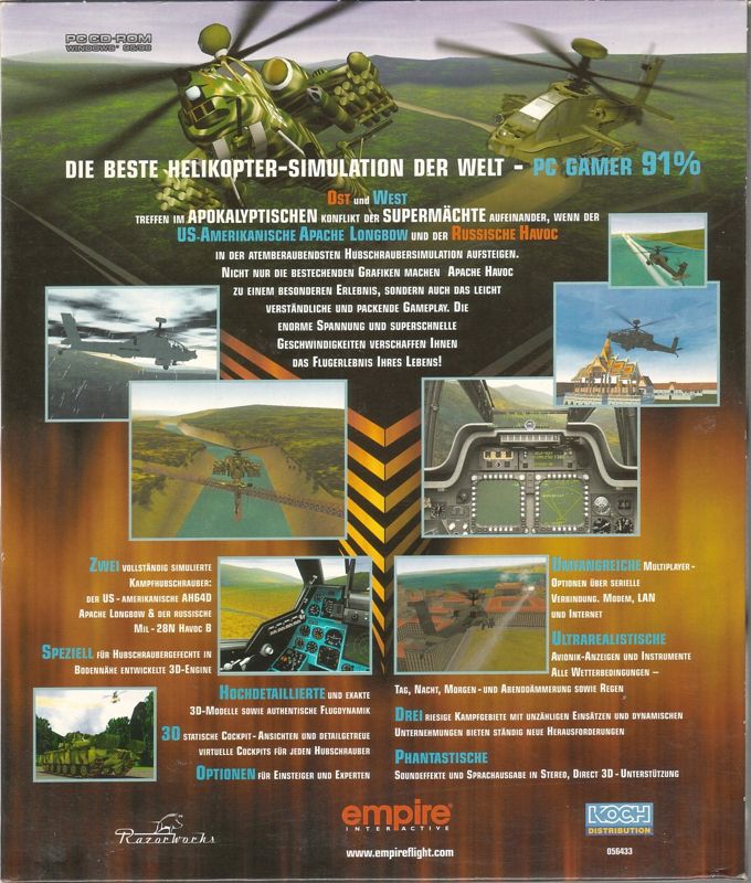 Back Cover for Enemy Engaged: Apache/Havoc (Windows) (Hammer Preis! release)