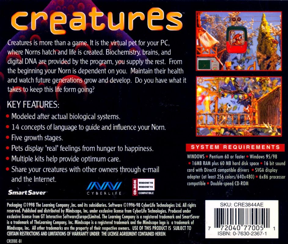 Creatures Cover Or Packaging Material - MobyGames