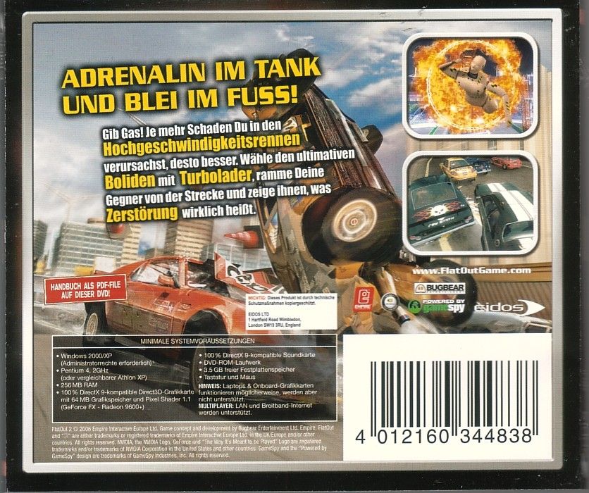 Back Cover for FlatOut 2 (Windows) (Software Pyramide release)