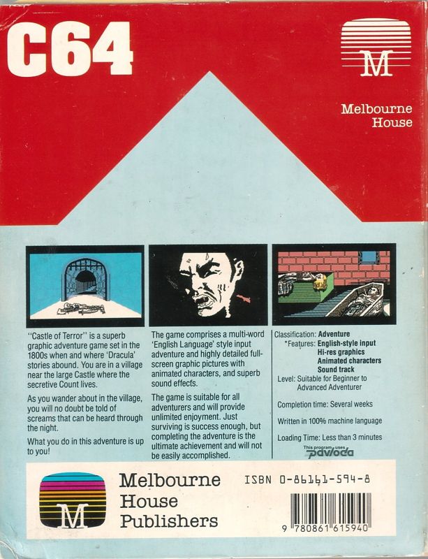 Back Cover for Castle of Terror (Commodore 64)