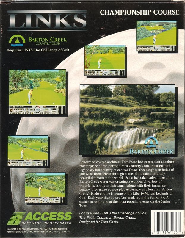 Back Cover for Links: Championship Course - Barton Creek (DOS) (5.25" floppy disk release)