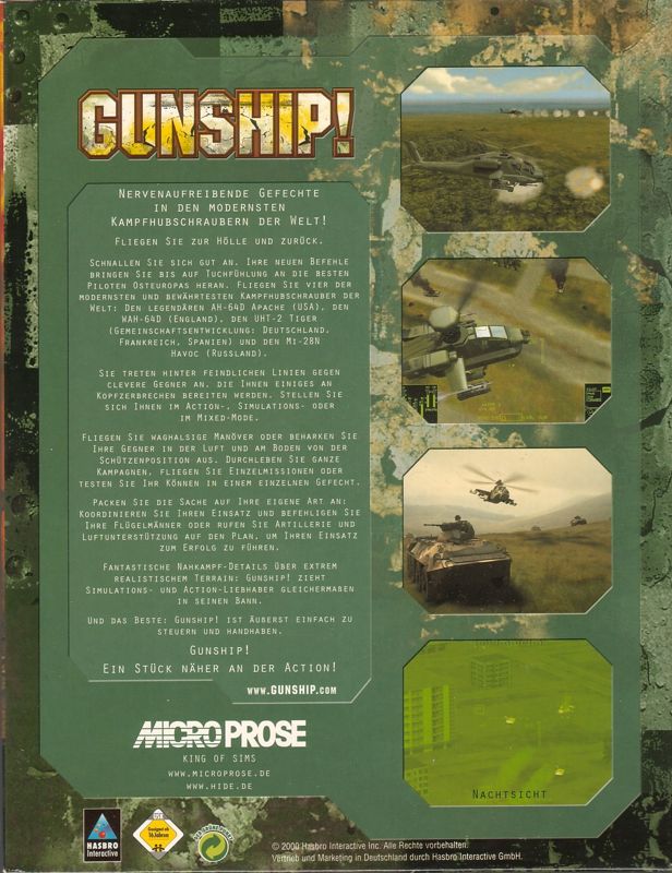Back Cover for Gunship! (Windows)