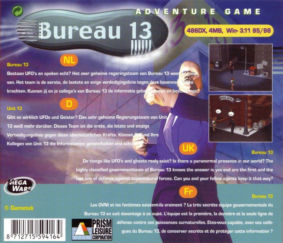 Bureau 13 cover or packaging material MobyGames