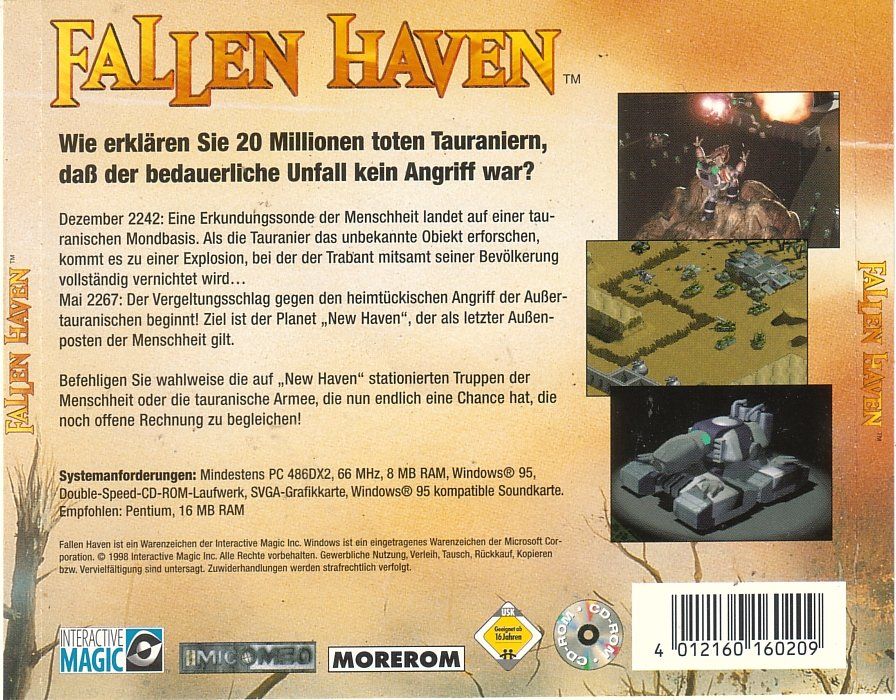 Back Cover for Fallen Haven (Windows) (Software Pyramide release)