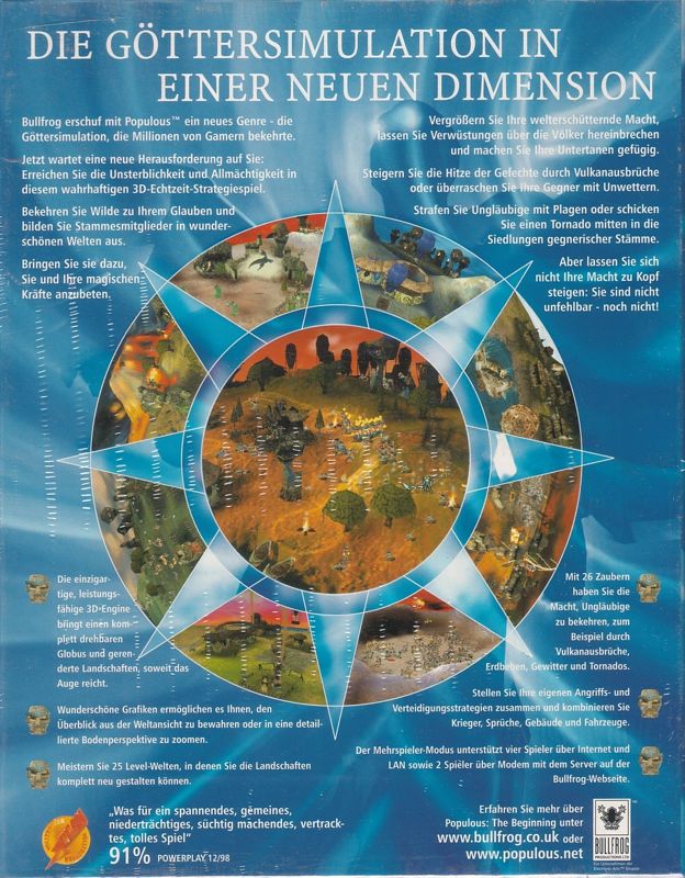 Back Cover for Populous: The Beginning (Windows)