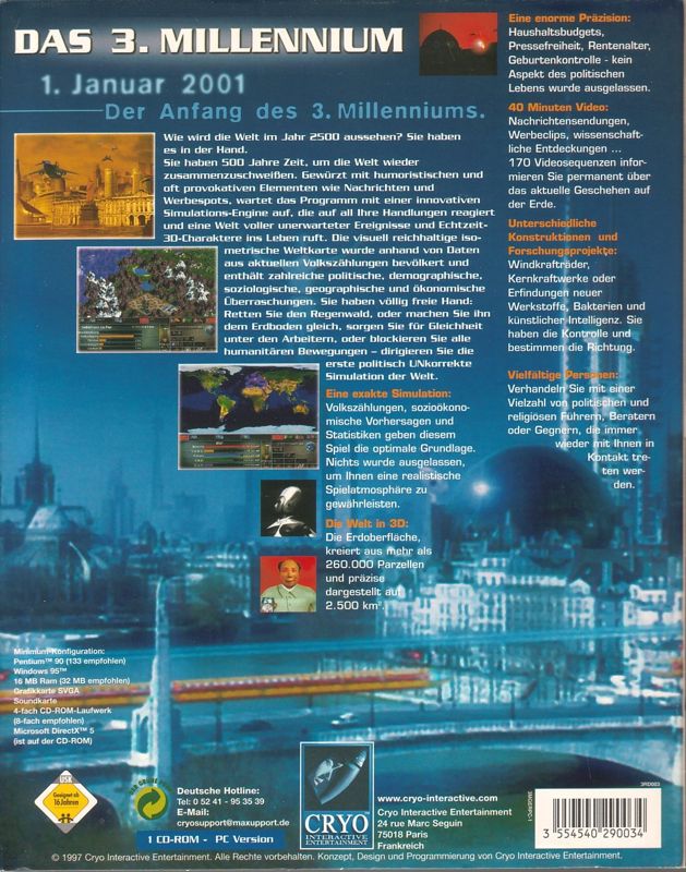 Back Cover for The 3rd Millennium (Windows)