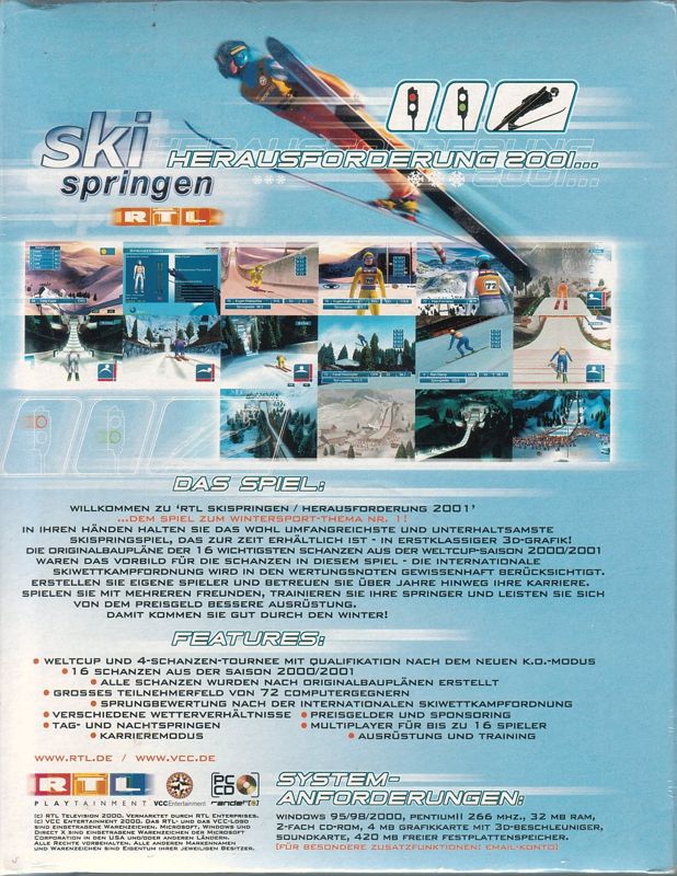 Back Cover for RTL Skispringen Herausforderung 2001 (Windows)