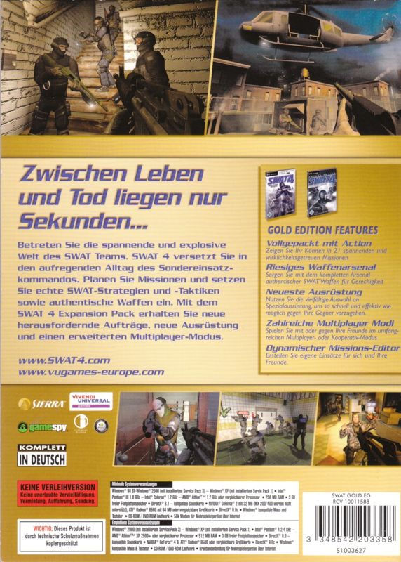 SWAT 4: Gold Edition cover or packaging material - MobyGames