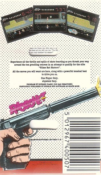 Back Cover for Awesome Earl in SkateRock (Commodore 64) (Ricochet Budget Release)