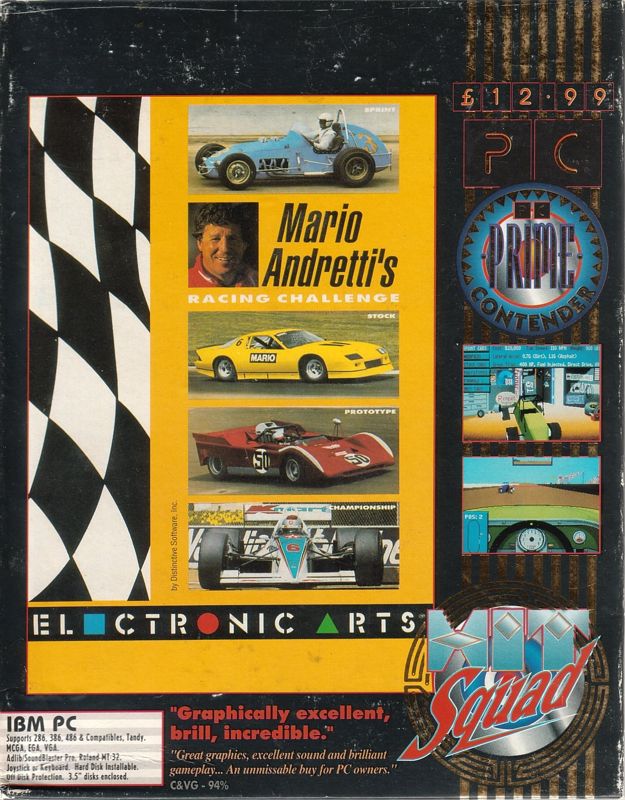Front Cover for Mario Andretti's Racing Challenge (DOS) (Hit Squad budget release)