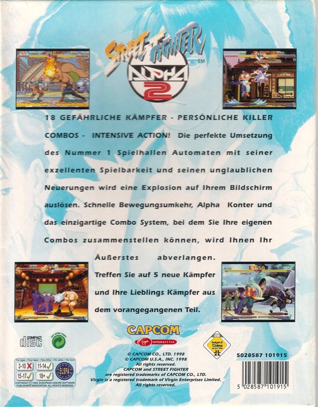 Back Cover for Street Fighter Alpha 2 (Windows)