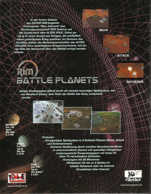 Back Cover for RIM: Battle Planets (Windows)